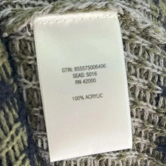 Adam Levine geometric olive green/black cardigan large - Picture 7 of 9